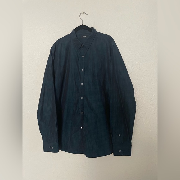 THEORY Long Sleeve Plaid Button Down Dress Shirt Men’s Size XL - Picture 2 of 7